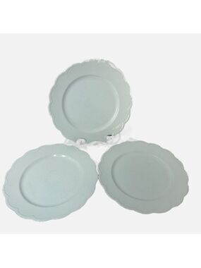 Dansk Japan Fransk Porcelain Dessert Dinner Plates Set 3 Scalloped Edge Ridges